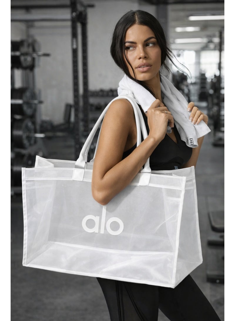 ألو حقيبة جيم شبكية كبيرة من شو داي للنساء – حقيبة رياضية خفيفة الوزن بيد حمل على الكتف، مثالية للتمارين واللياقة البدنية - Image 2